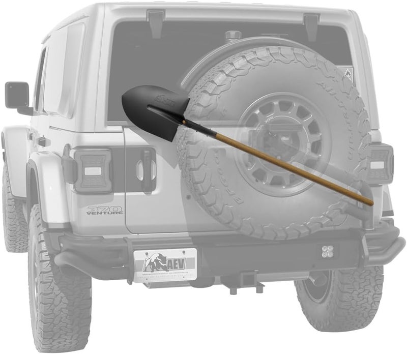 AEV Recovery Shovel for Off Road, Camping, Gardening, Beach, Digging Dirt, Sand, Mud & Snow. Fits Wrangler Tire Carrier. - Image 2